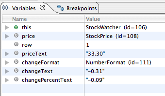 StockWatcher variables